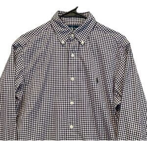POLO RALPH LAUREN Shirt Men's Small Purple White Plaid Classic Fit Button Down